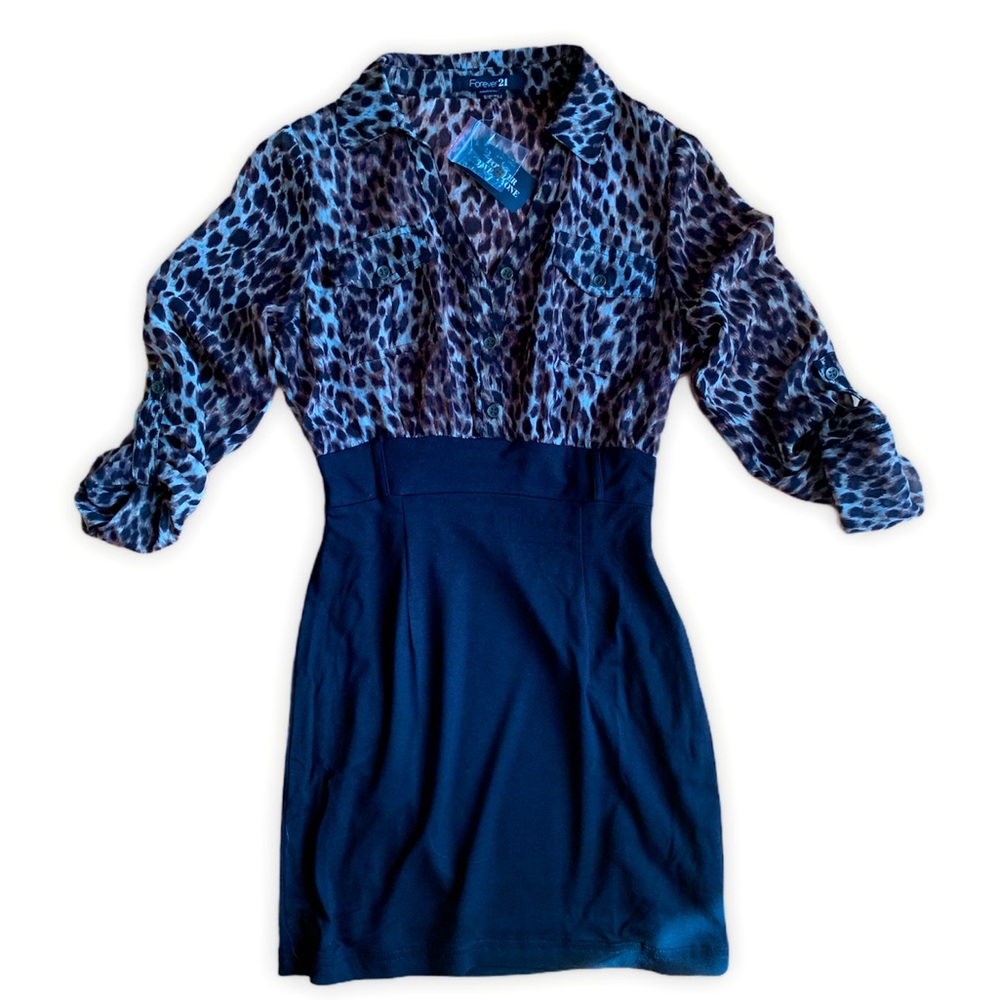 Leopard Print Half and Half Dress